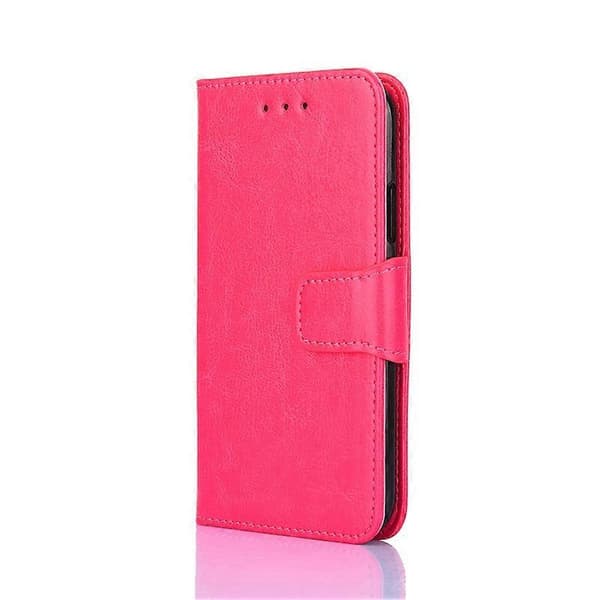 Krystaltekstur vandret flip læder telefoncover til iPhone 14 Plus Rose Red