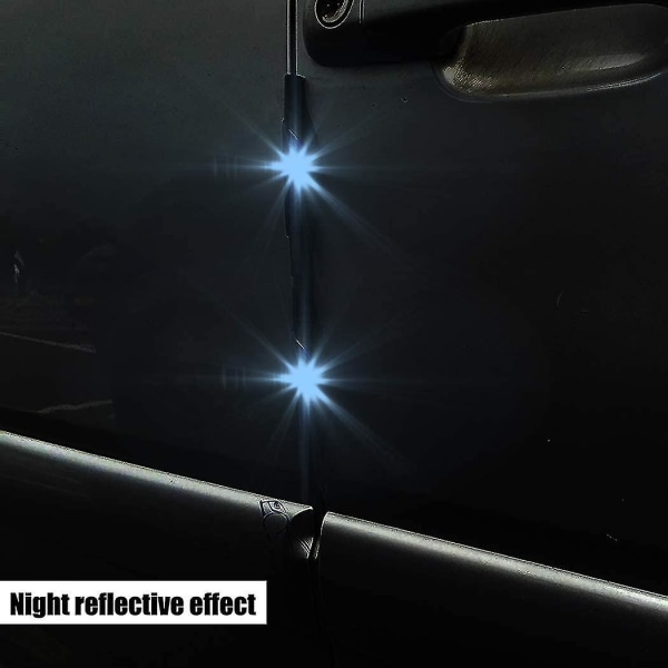 4 X bildörrskydd: reflekterande bildörrskydd, bilbackspegeldörrkantskydd - blå + svart