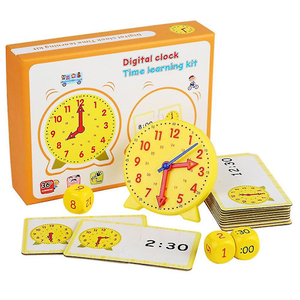 Learn the clock, learn to read the time with gear clock, plastic