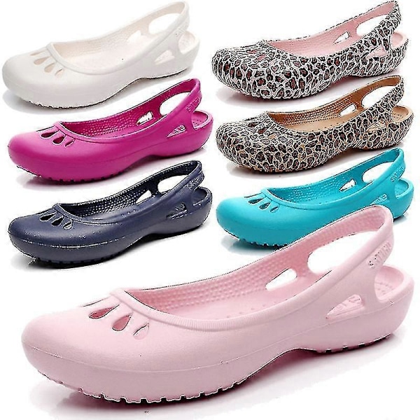 Strandskor Damtofflor Dam Clogs Jelly Sandaler Halkfria Vattentäta Trädgårdsskor Blue W5(34-35)