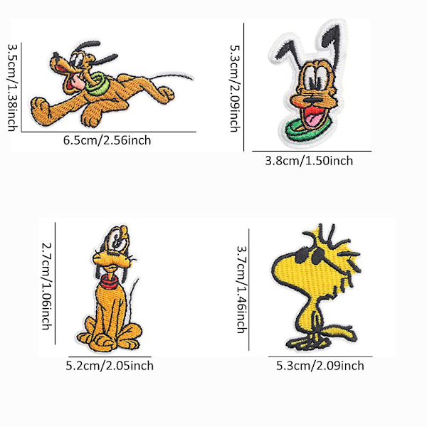 13 stk. Snoopy Cartoon broderede stryge på patches, DIY sy applikation reparation patch, sy på/stryge på patch til jakker, jeans, bukser, rygsække, tøj