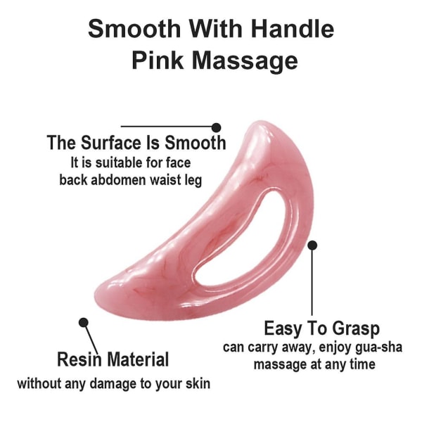 Body Sculpting Massage Værktøj Vandtæt Kvinder Mænd Med Håndtag Pink Gua Sha Large