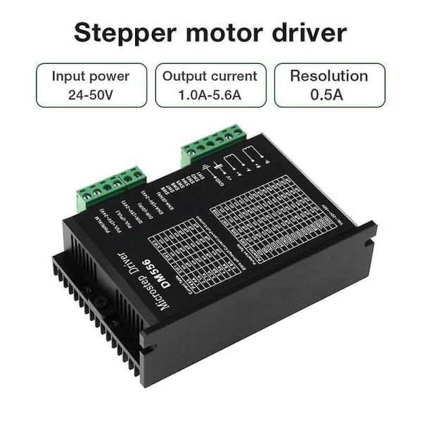 Digital Stepper Driver, Dm556 Motor Driver är lämplig för Nema 23, Nema 24 och Nema34 Stepper Moto black