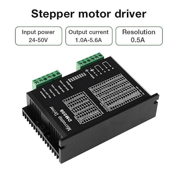 Digital Stepper Driver, Dm556 Motor Driver är lämplig för Nema 23, Nema 24 och Nema34 Stepper Moto black