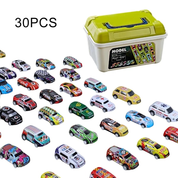 50/30/20PCS Mini-leluautosetti säilytyslaatikolla Diecast-autot Liukuinertia-ajoneuvot Lelut lapsille Lahjat Black