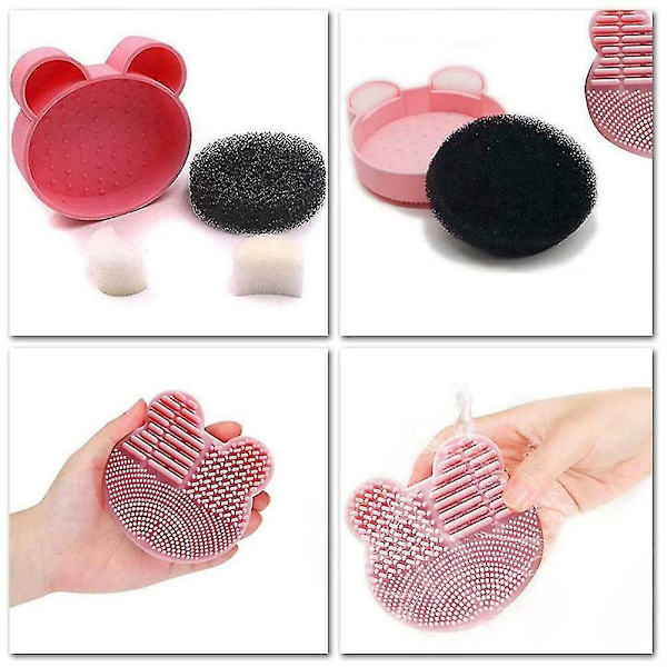 2 i 1 Makeup Borste Rengöring Björnshape