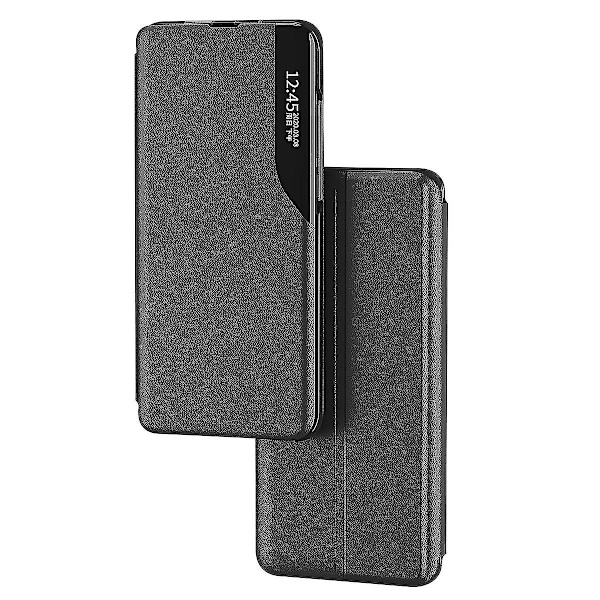 Magnetiskt autostängande phone case för Samsung Galaxy A54 5g - Klart fönster - anti-scratch Flip Cover med stativ Black