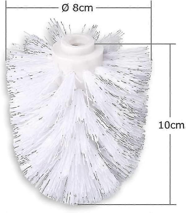 6 stk. Udskiftningsbørstehoved til toilet, hvid, udskiftningsbørster, diameter 8 cm White 6pcs