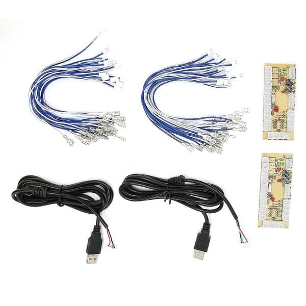 2-spiller arkadekoder uten forsinkelse DIY arkadekoder med USB-kabler og knappekabler for MAME