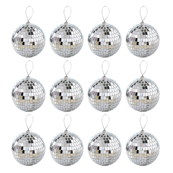6 stk Mini Diskokule Festdekorasjoner Sølv Mini Plastpynt Små Diskokuler Sølv Sølv Silver 3CM
