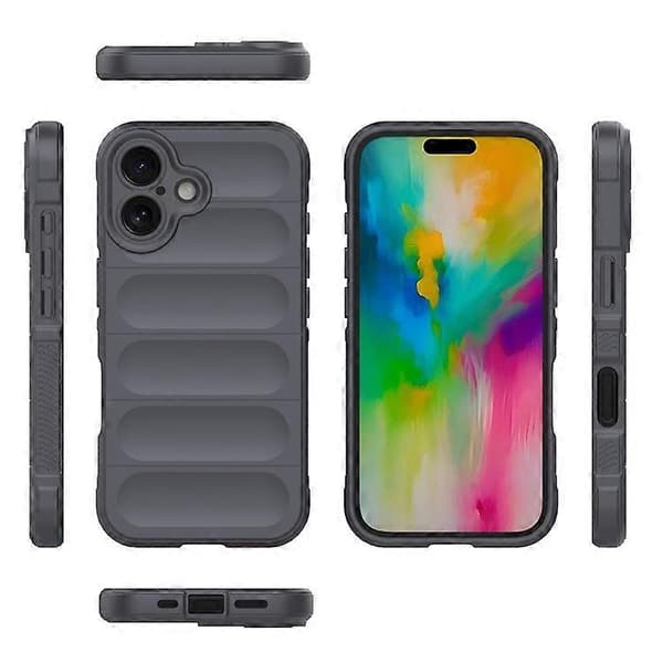 Kompatibel med iPhone 16 Plus-deksel Robust TPU Støtsikkert Mobiltelefondeksel DarkGrey