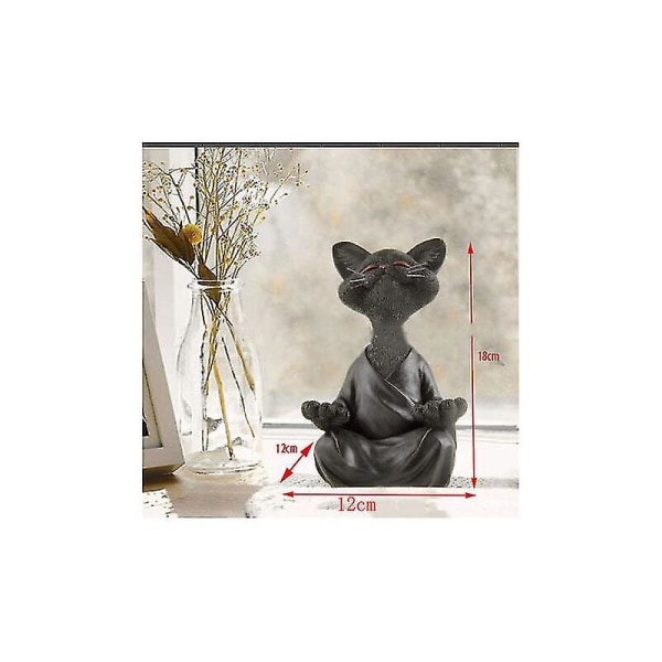 Buddha Cat Statue-glad Cat Buddha, Cat Buddha Statue Meditation Cat Statue Hageskulptur Utendørsdekor, Yoga Buddha Zen Cat, Utendørs plendekorati