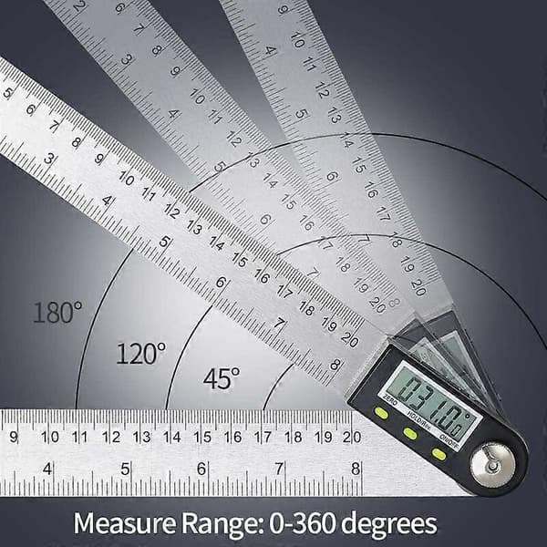 0-360° Vinkelsøger Digital Rustfrit Stål Vippevinkelmåler Forholdsvinkelmåler med LCD-display til reparation af træarbejde