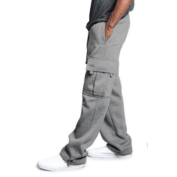 Nya Lediga Rak Overaller med Flera Fickor för Män Light Gray L