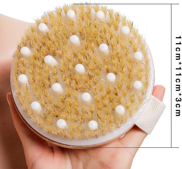 Vildsvinebørste massagebadebørste, håndfri Hemu håndbad og badebørste