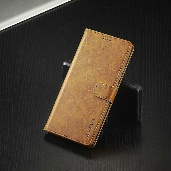 För Xiaomi Redmi Note 13 Pro 5G LC.IMEEKE Kalvtextur Läder Telefonfodral Brown
