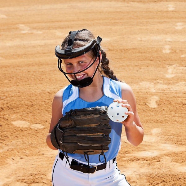 12-tommer plastik softballs, 6-pack - plastik perforerede øvelsesbolde til sportstræning - indendørs eller udendørs sportsudstyr til coaching, øvelser og