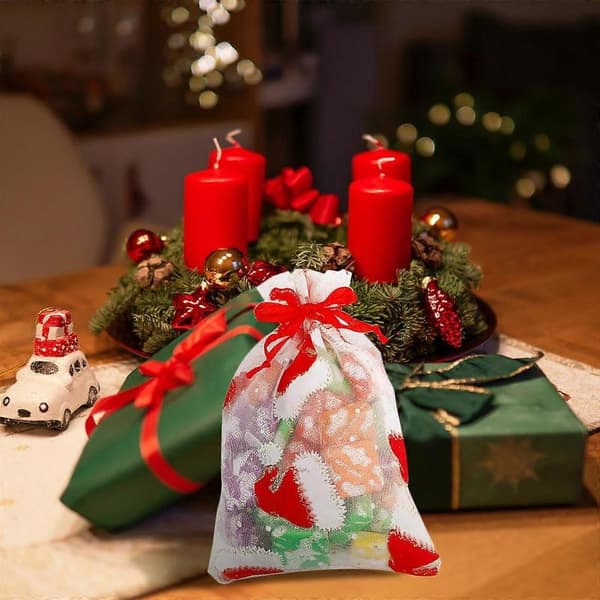 Snørepose Slikpose til Opbevaring 20 stk. Flerfarvede Gaveposer Multi 20×17×4CM