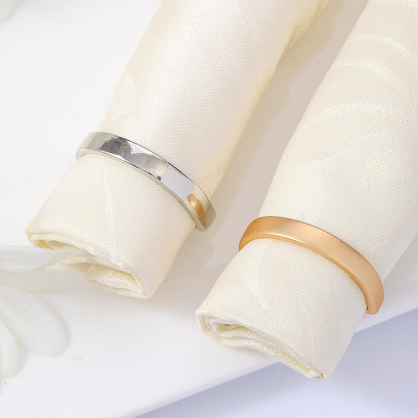 10 stk. Servietringe i Metal - Servietringholdere - Ringholder i Metal - Halvcirkel silver