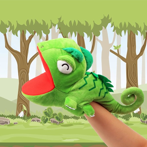 Mjuk Pterosaurus Handdocka Plyschdjur Leksak Öppen Rörlig Mun Kreativ Rollspel Berättande Dinosaurie Plyschdjur Presenter till Barn Chameleon