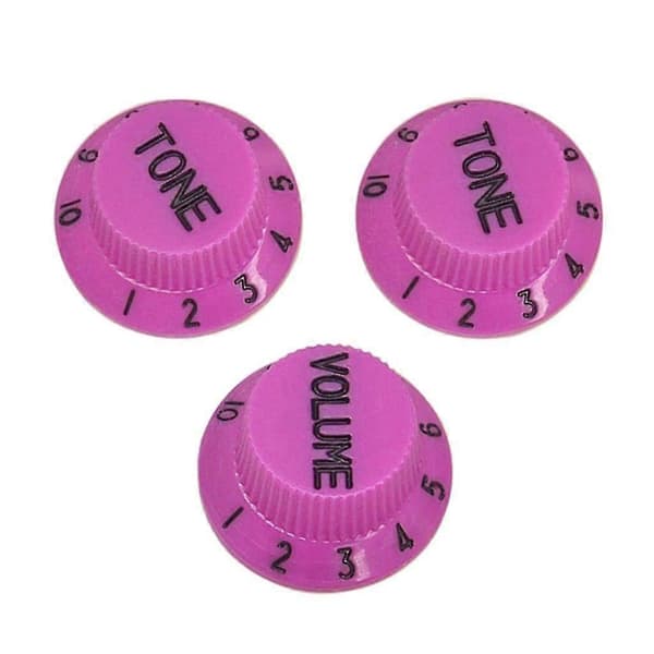 4x3st Klockformade Gitarr Speed Knobs 1 Volym & 2 Ton för ST SQ Gitarr Lila