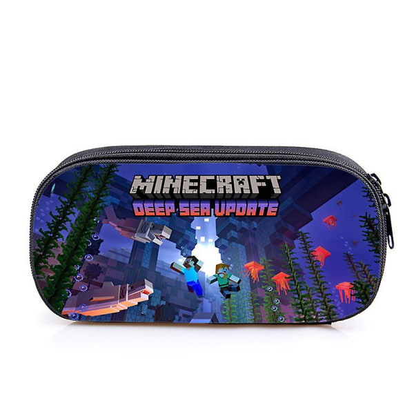 Minecraft-tema Pennfodral för Barn Pojkar Flickor Pennväska Student Skolmaterial Förvaring Organizer Väska Presenter E