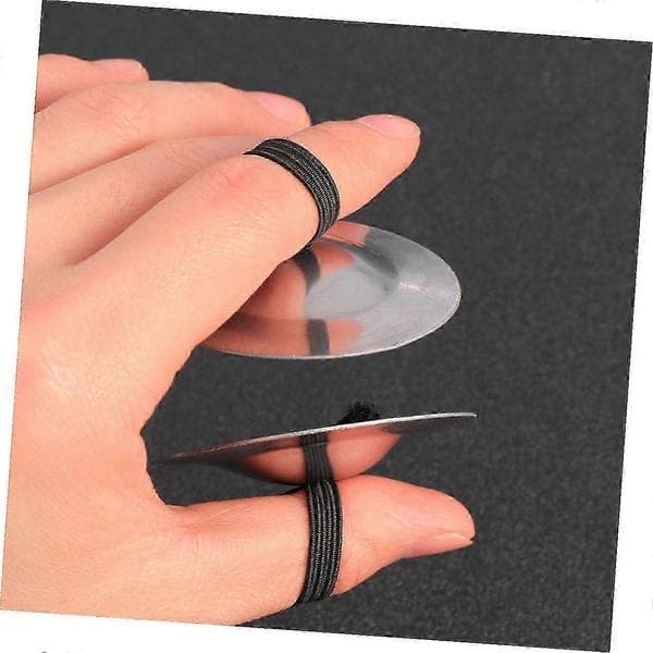 Fingercymbaler for magedans med stropper, slitesterk metallkonstruksjon, skarp klar lyd, 2 stk