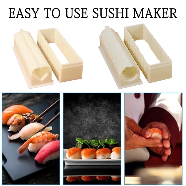 Tyuhe 1 sett Sushi-form Slitesterk Praktisk Sushi-verktøy Allsidig DIY Sushi-støpesett for hjemmekjøkken Love Heart
