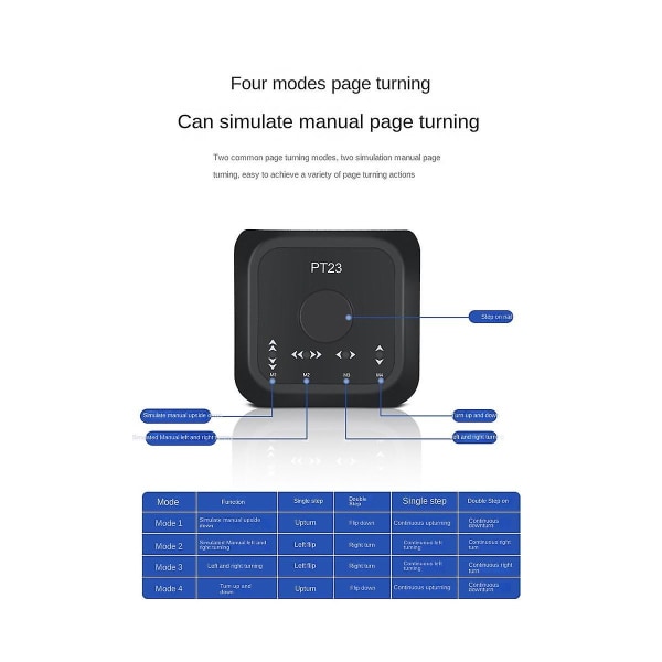 Trådlös Page Turner Pedal Uppladdningsbar trådlös fotkontakt för surfplatta Smartphone Elektronisk musik Black