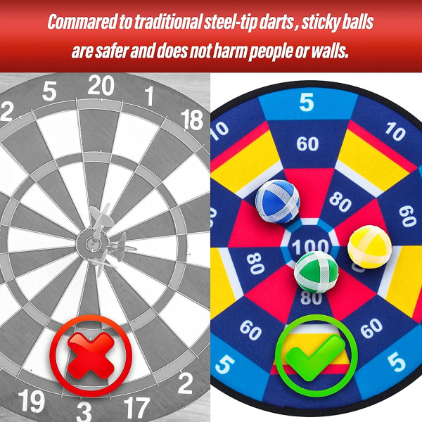 Pakke med 20 Børne Dartpile Erstaz Bolde Velcro Bold Kaste Spil Disc Udskiftningsbolde