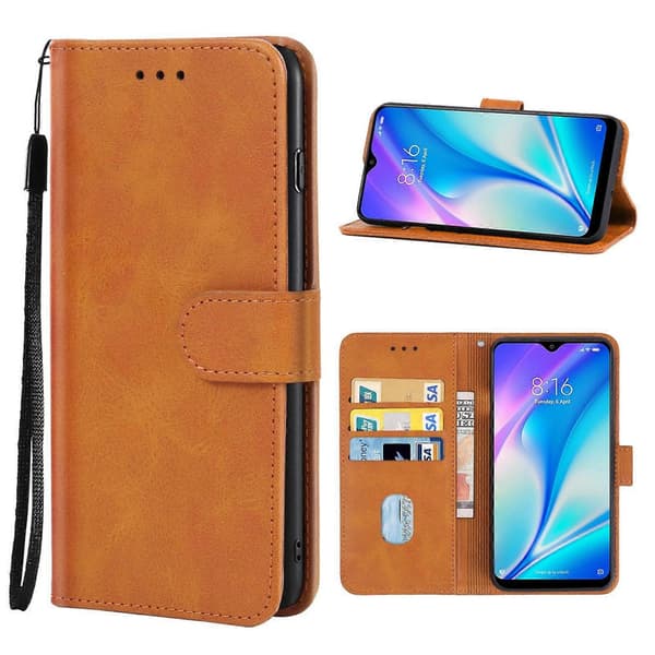 For Xiaomi Redmi 8A Dual Lær Telefonveske Brown