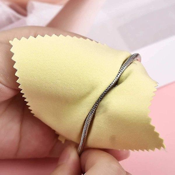 50 st Små Dukar för Rengöring av Smycken Rosa Polerduk för Sterling Silver Guld 14x14cm