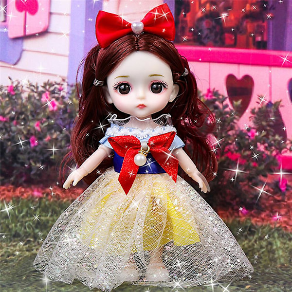 Mini flicka dockor leder rörliga docka med tillbehör små söta kläder klä upp prinsessa outfit Dolly bästa present för 3 år+