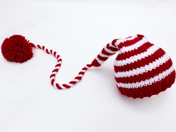 Jultomte Baby Lång Svans Stickad Mössa