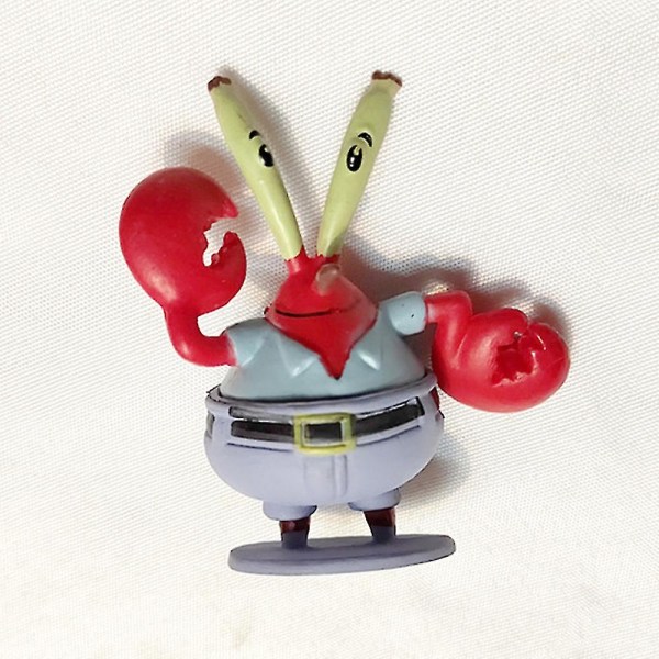 Svampbob Fyrkant Actionfigurer Set Och Tårt Toppers - 6 delar Svampbob Fyrkant Födelsedagsfest Tillbehör Statyetter