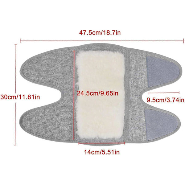 Fleece Knävärmare | Justerbara Kashmir Knävärmare - Lammfleece Knäskydd Muskelled Vård Knästöd Andningsbara Mjuka Knävärmare för Grey XL 47.5x30