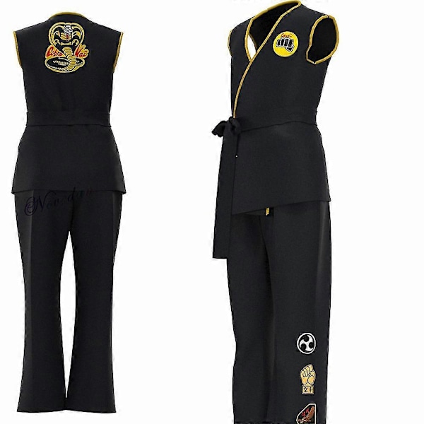 Anime Peli Kof Cosplay Puku Cobra Kai Val Armorr Karate-asu Taekwondo Vaatteet Miehille Lapsille Gladiaattori Roolileikki Puku Tw Kids 130-140cm