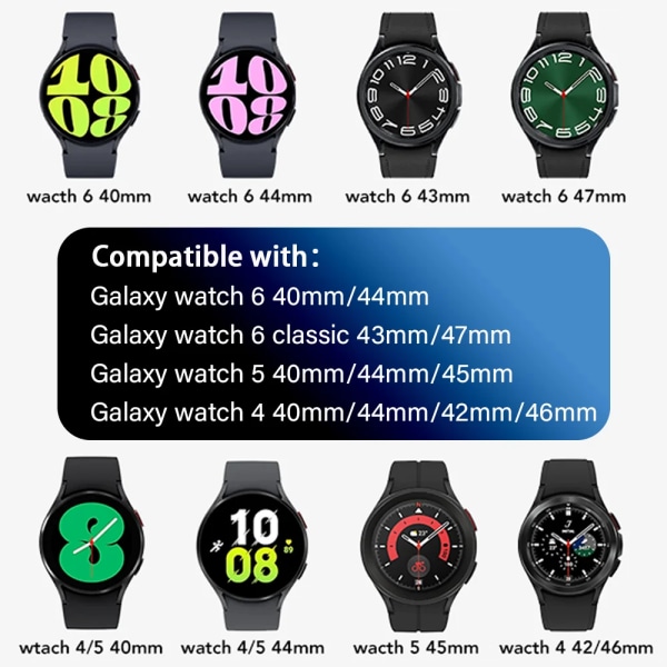 20mm band för Samsung Galaxy Watch 4/5/6/ pro/klassisk 45mm 44mm 40mm 43mm 47mm Inga luckor nylon correa Galaxy watch 6 armband xixl Black clever