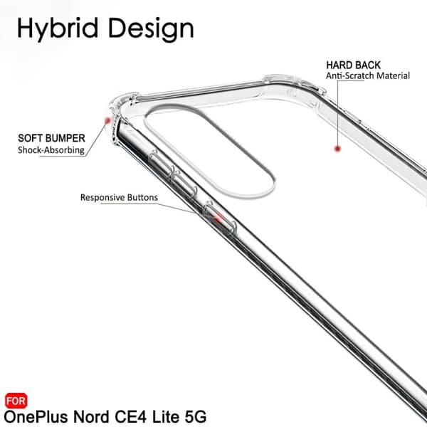 OnePlus Nord CE4 Lite 5G Støtsikkert Deksel med Forsterkede Hjørner