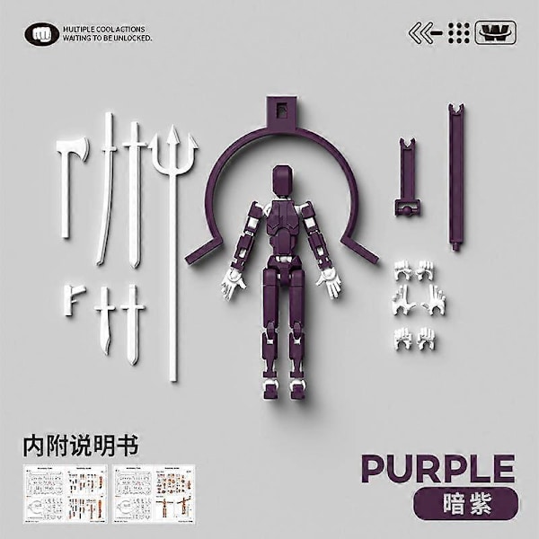 Dummy13 Magnetisk Actionfigur Set, 3D Magnetisk Actionfigur Set Dark Purple White