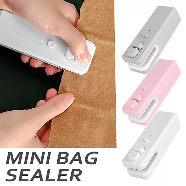 2 i 1 Vakuumforsegler Maskine Til Mad Chip Pose Forseglingsmaskine Mini Bærbar Varmeforsegler Sikkerhed Pink