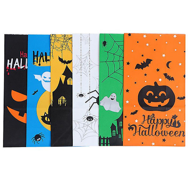 48 st Halloween-papper Present Trick Or Treat-påsar Festgodispåsar Multi-color 48PCS