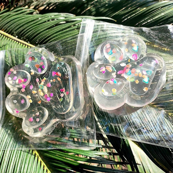 Kattfot Klämleksak för Stresslindring Supermjuk Textur Jelly Glitter Leksaker Söt Stressavlastning D
