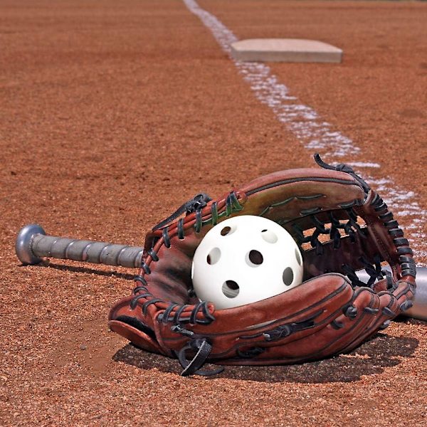 12-tommer plastik softballs, 6-pack - plastik perforerede øvelsesbolde til sportstræning - indendørs eller udendørs sportsudstyr til coaching, øvelser og