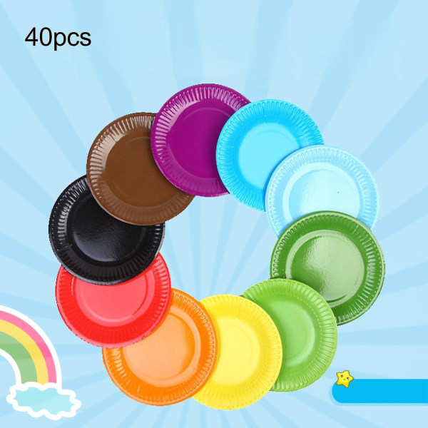 40 kpl värillisiä paperilautasia toddler tekemiseen