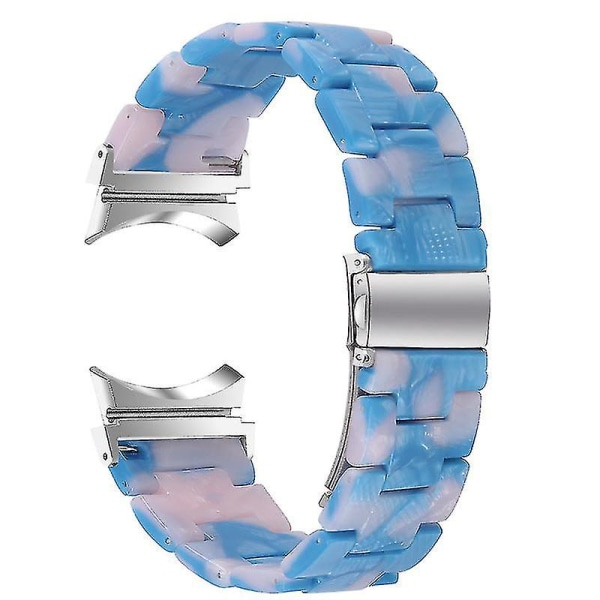 Til Samsung Galaxy Watch 5 40 mm / 44 mm / Watch 5 Pro 45 mm Resin urbånd i rustfrit stål med spændearmbånd Blue   Pink