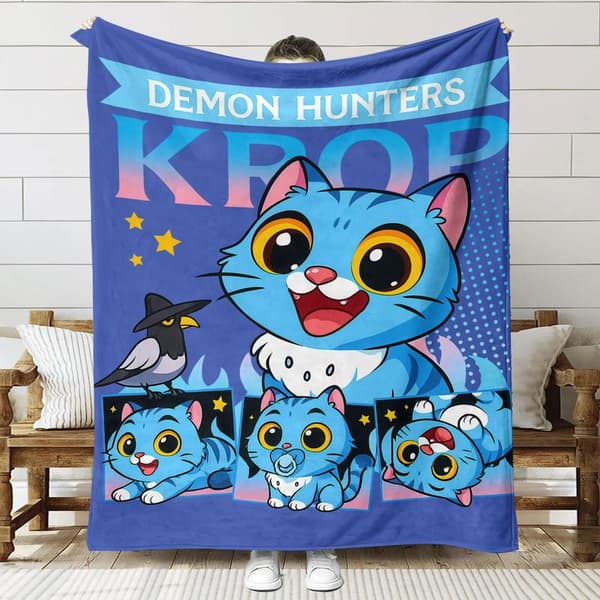 Huntrix K-Pop Trykt Teppe | Flanellpledd for Sofa og Seng (Anime-tema) 70+100cm 23