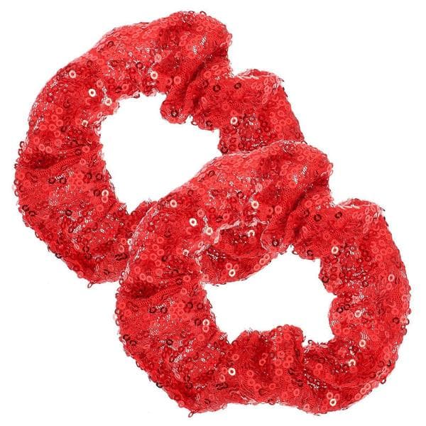 2 stk julepaljett hårring elastisk ansiktsvask hårtilbehør 10.00X10.00X3.00CM Red