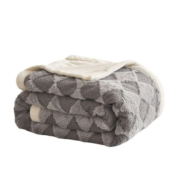 Sherpa-pledd for sofa og seng, svart yx