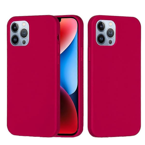 Enfärgat silikonskal för iPhone 15 Rose Red For iPhone 15 Pro Max